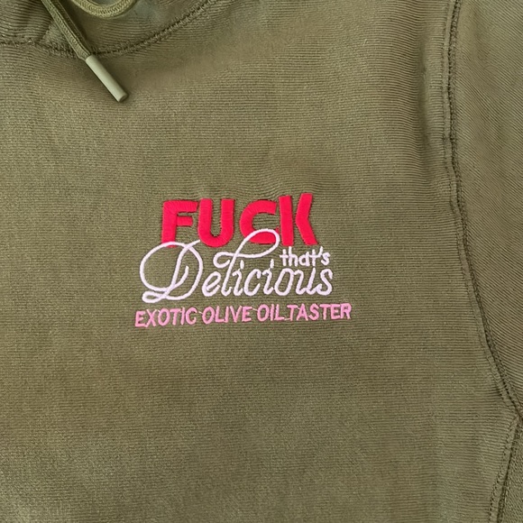 Brand New Action Bronson Fuck thats delicious hoodie (exotic olive oil taster) - Picture 2 of 2